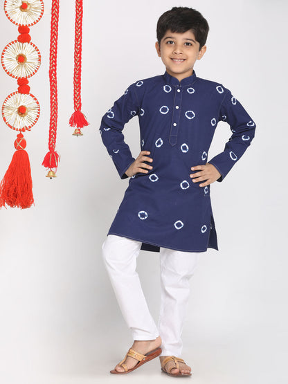 Vastramay boys blue color bandhni print kurta