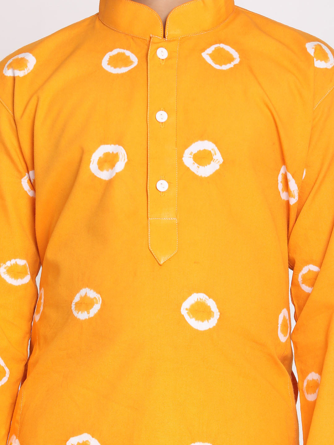 Vastramay boys orange bandhni print kurta