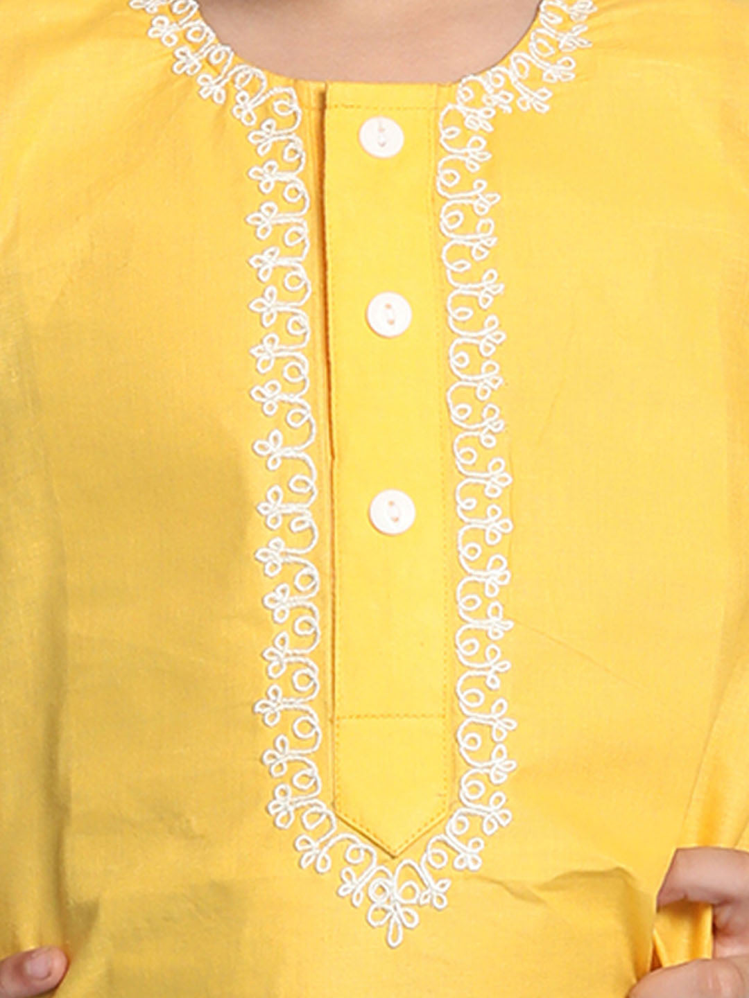 Vastramay boys yellow color kurta and white pyjama set