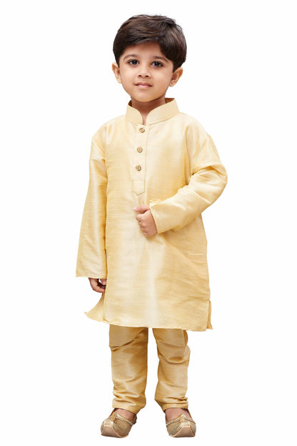 Vastramay Boys Gold Regular Kurta with Pyjamas & With Dupatta