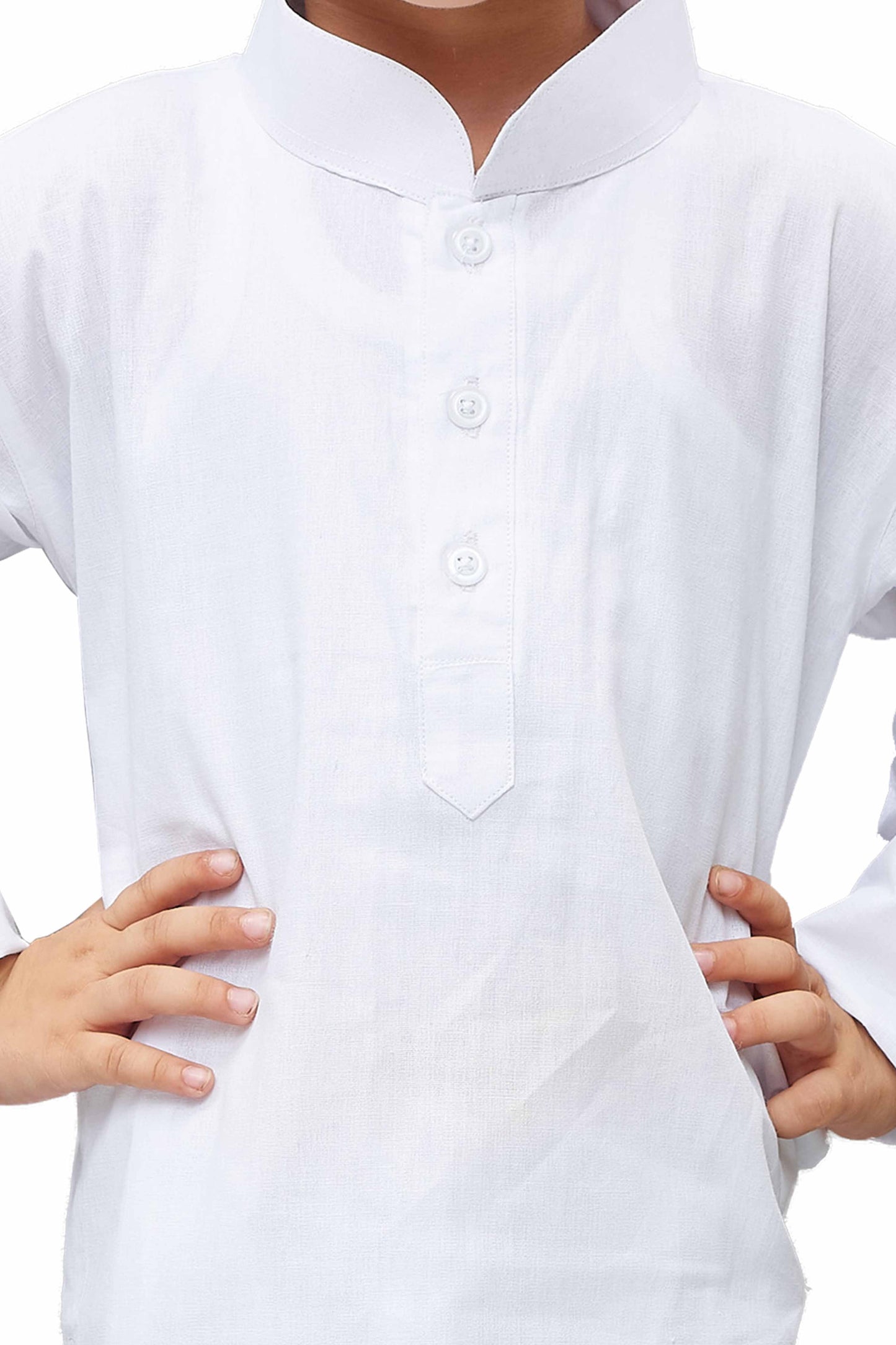 Vastramay Boys White Solid Regular Kurta with Pyjamas