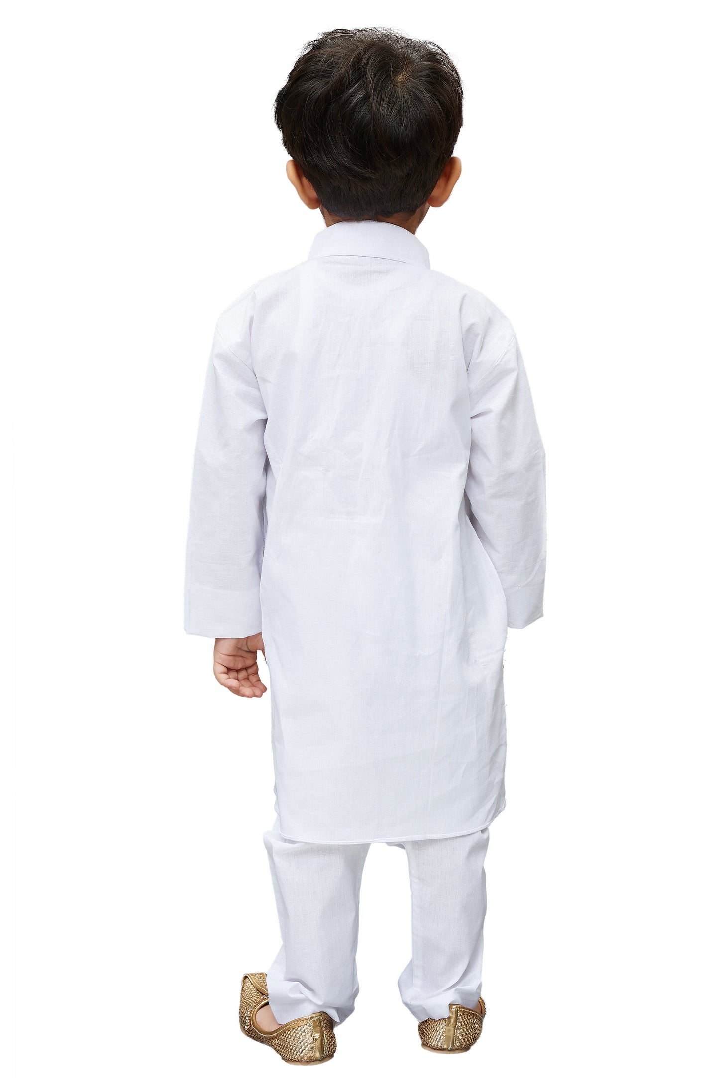 Vastramay Boys White Solid Regular Kurta with Pyjamas