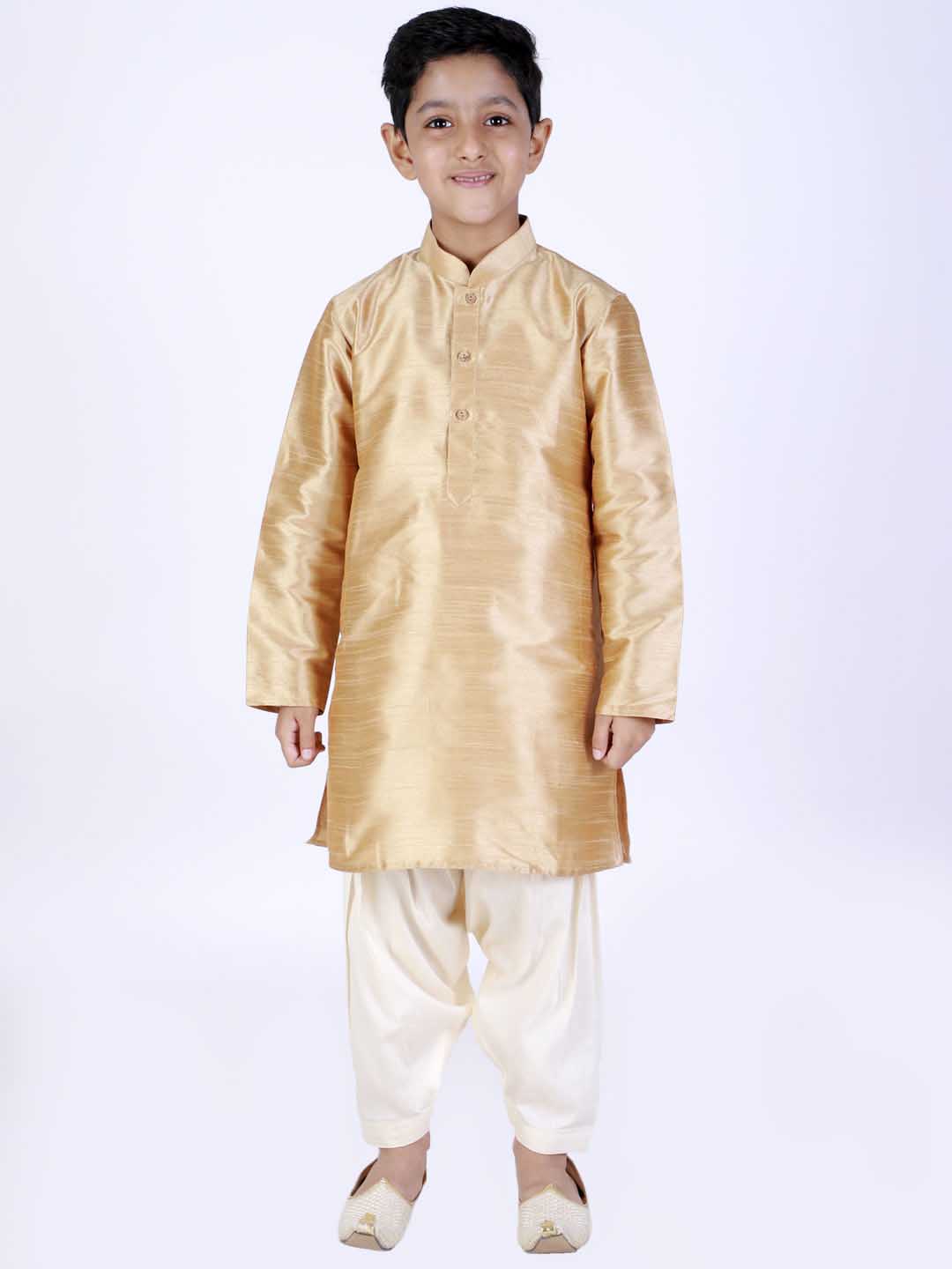 Vastramay Boys Cream Solid Patiala