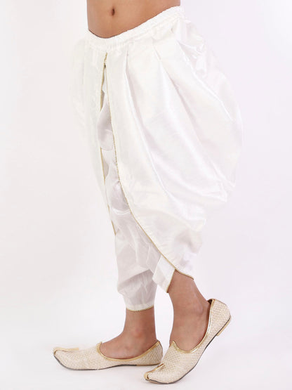 Vastramay Boys' White Silk Blend Dhoti