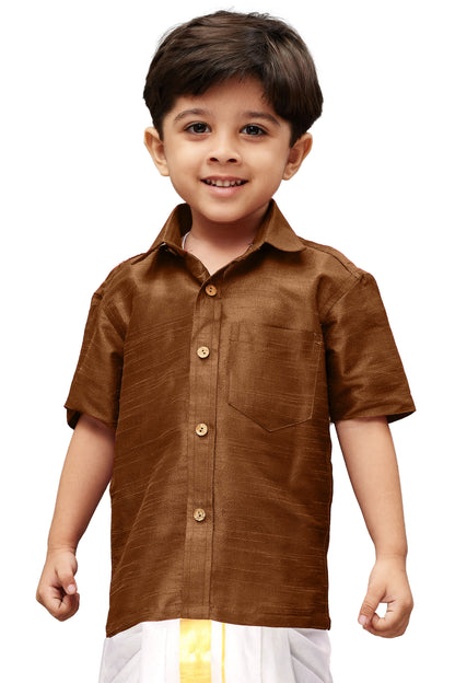 Vastramay Coffee Silk Blend Baap Beta Shirt set