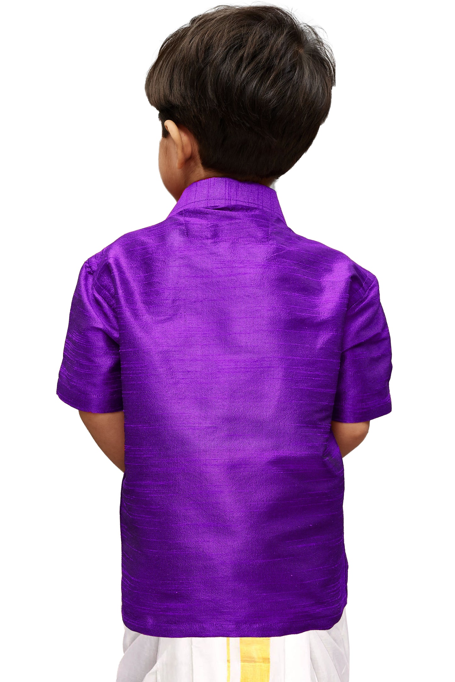 Vastramay Purple Silk Blend Baap Beta Shirt set