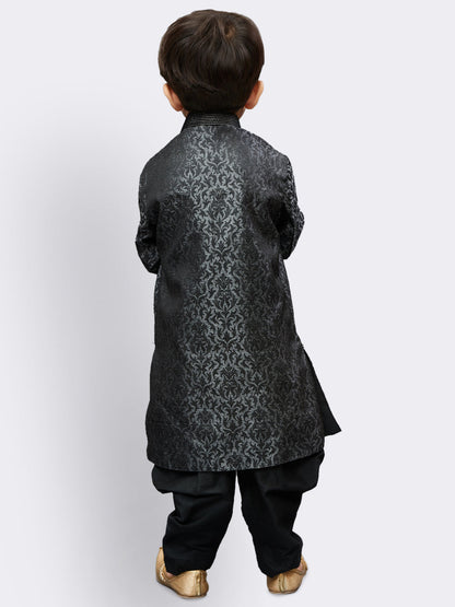 Vastramay Boys' Grey Silk Blend Sherwani