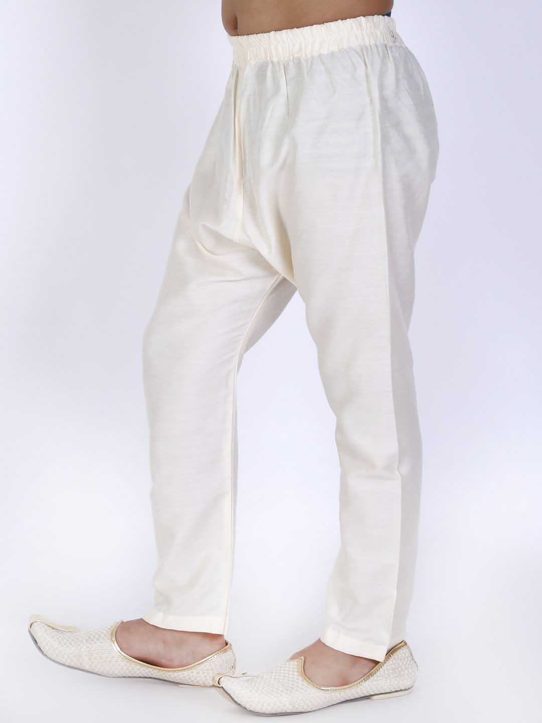 Vastramay Boys Cream Solid Relax-Fit Pyjama