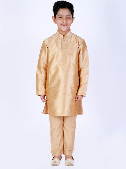 Vastramay Boys Rose Gold Solid Relax-Fit Pyjama