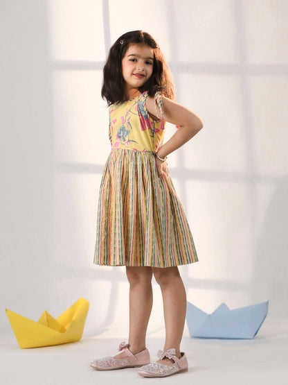 Vastramay  Girls' Yellow Dress