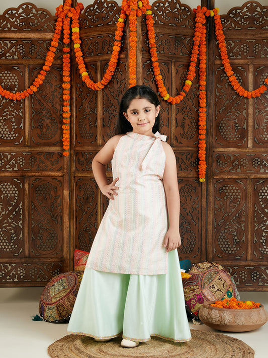 VASTRAMAY Girls Multicolor kurta and Palazzo Pant Set