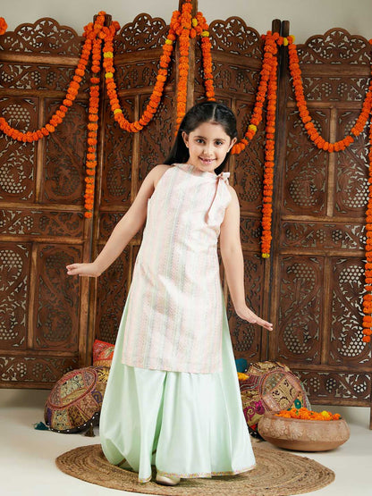 VASTRAMAY Girls Multicolor kurta and Palazzo Pant Set