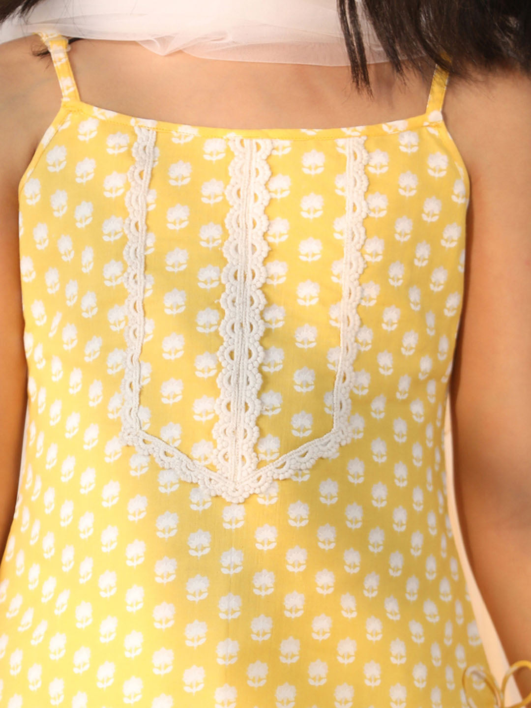 VASTRAMAY Yellow Cotton Printed Siblings Matching Set