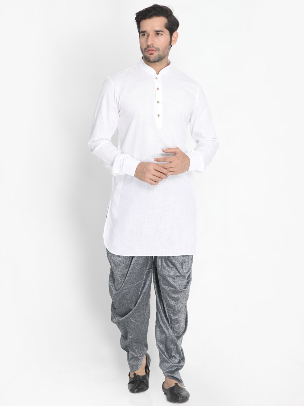 mens grey cotton silk blend dhoti1377