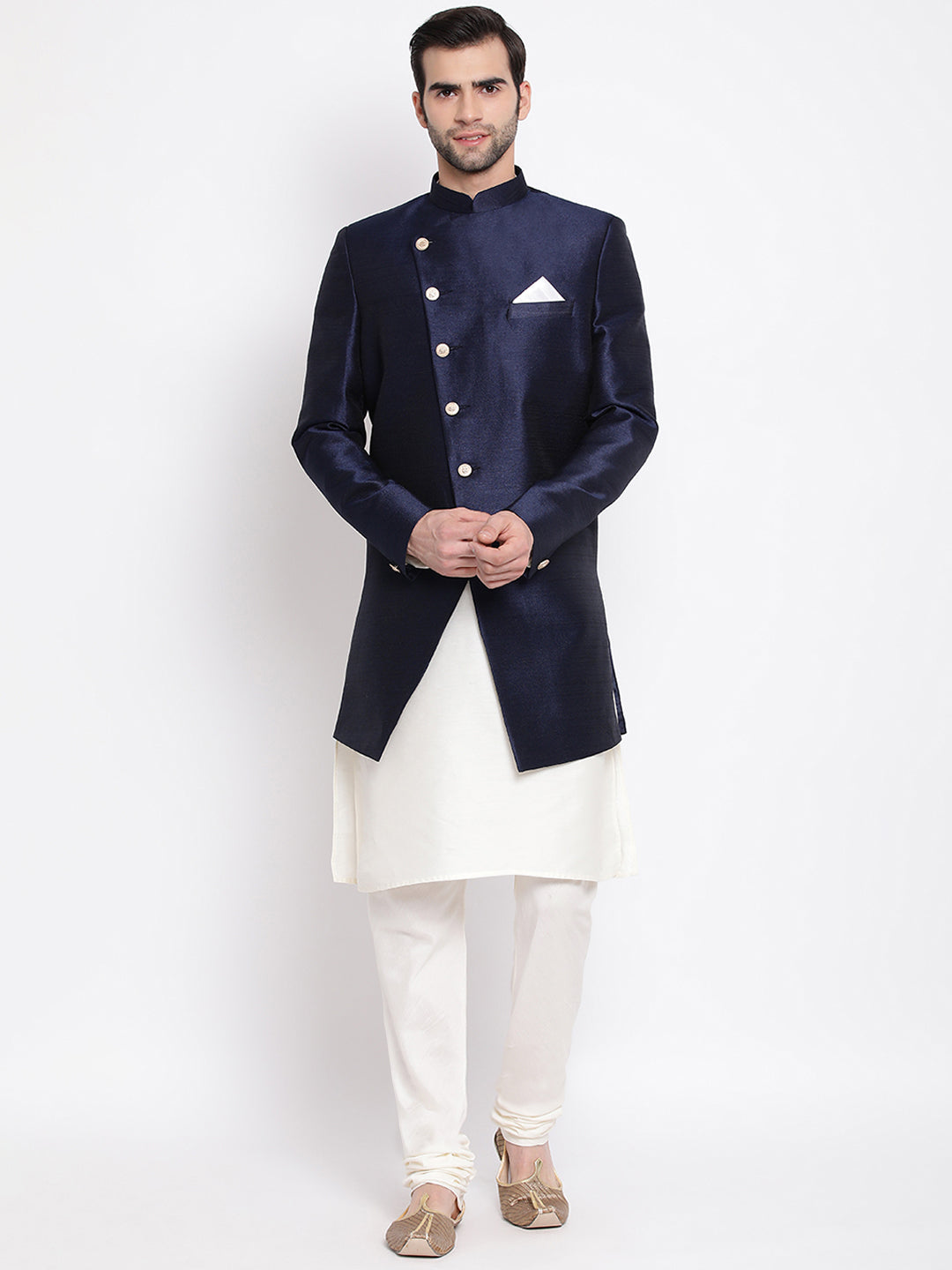 Vastramay Navy Blue Baap Beta Combo Set