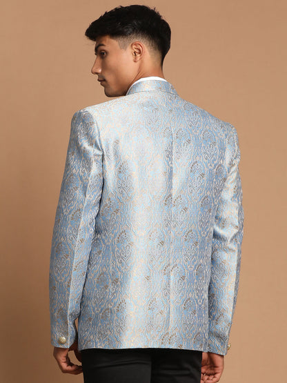 Vastramay Men's Gray Woven Blazer