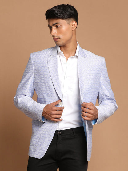 Vastramay Men's Lavender Woven Blazer