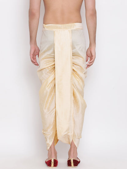 Vastramay Men's Gold Embroidered Dhoti Pant