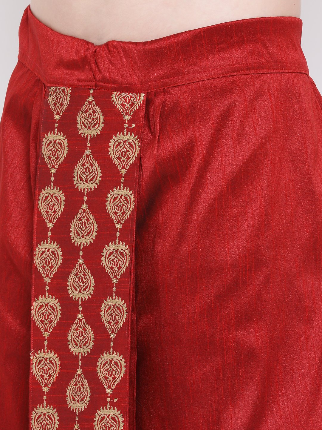 Vastramay Men's Maroon Embroidered Dhoti Pant