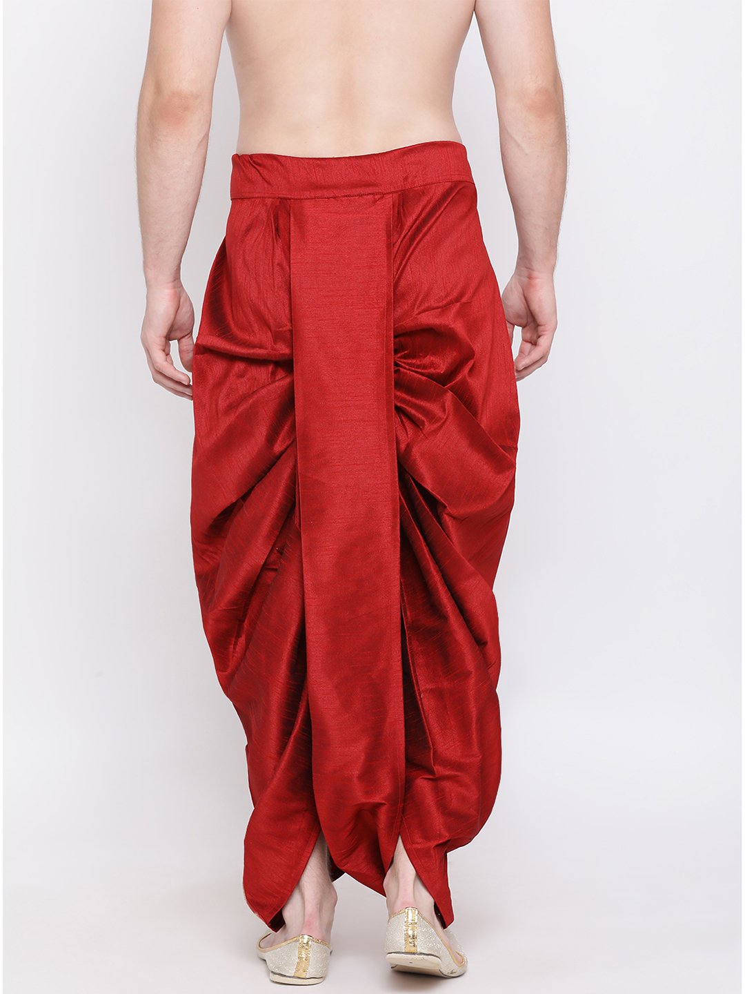 Vastramay Men's Maroon Embroidered Dhoti Pant