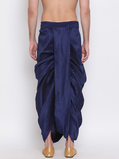 Vastramay Men's Navy Blue Embroidered Dhoti Pant