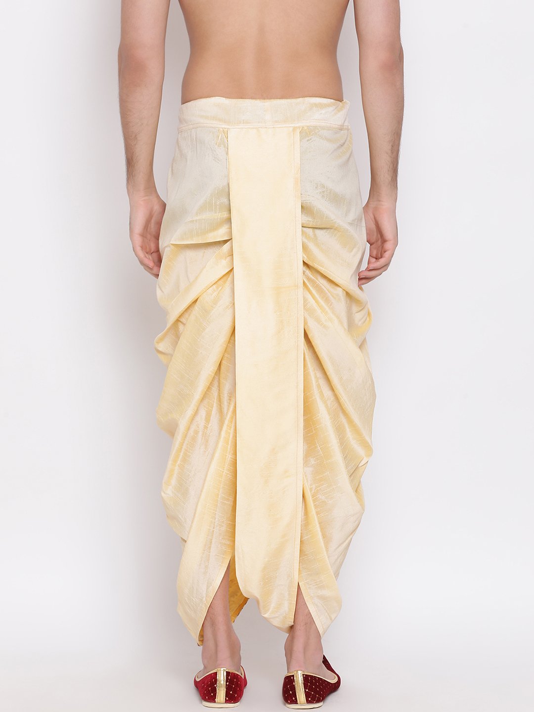 Vastramay Men's Gold Embroidered Dhoti Pant