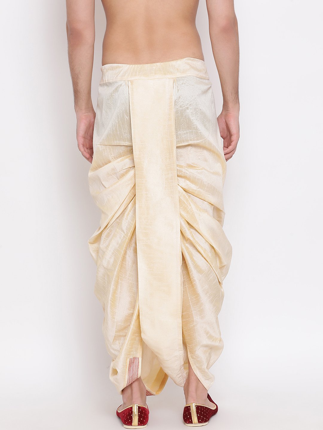 Vastramay Men's Gold Embroidered Dhoti Pant