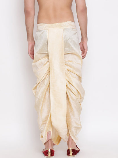 Vastramay Men's Gold Embroidered Dhoti Pant