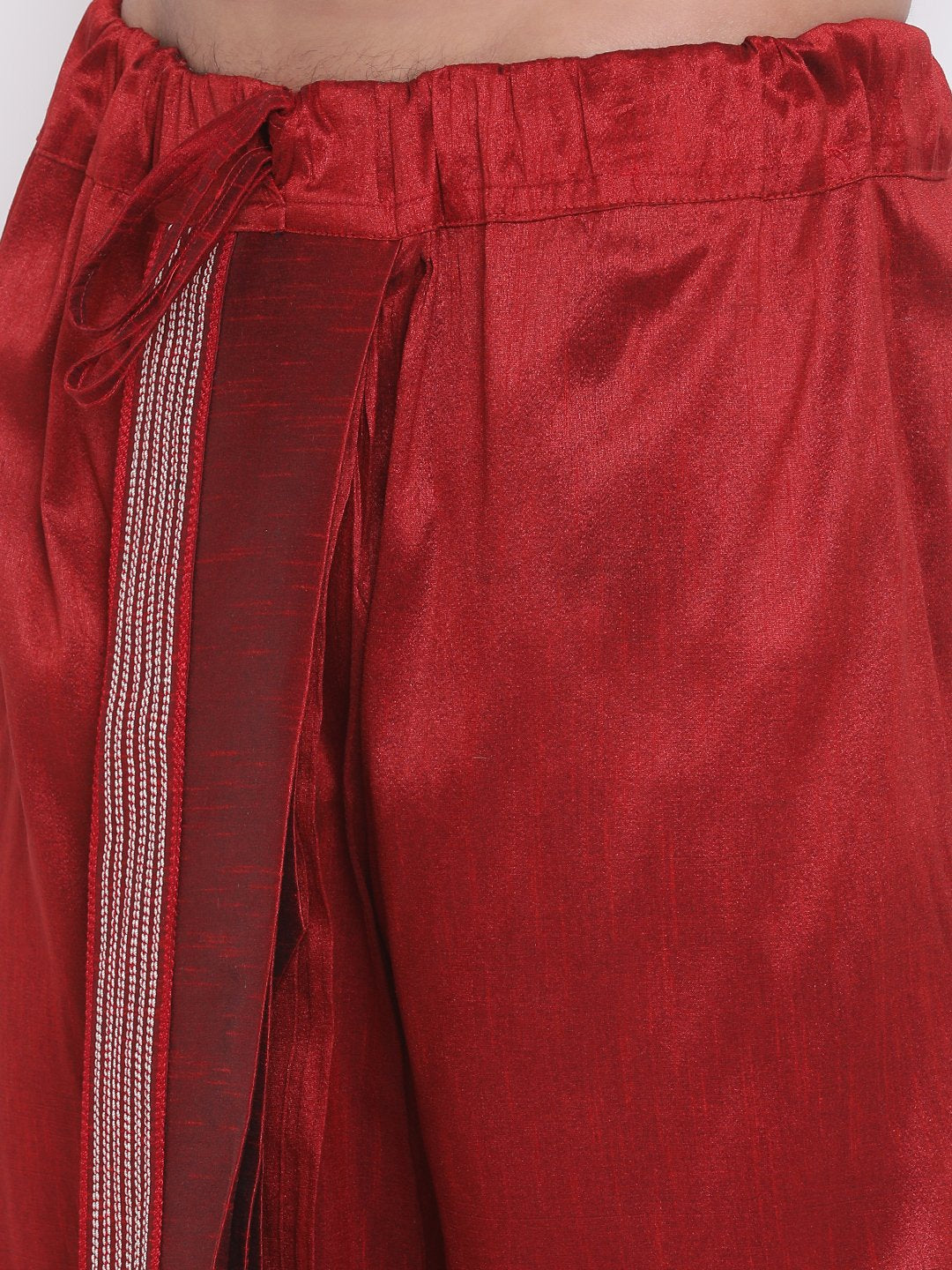 Vastramay Men's Maroon Embroidered Dhoti Pant