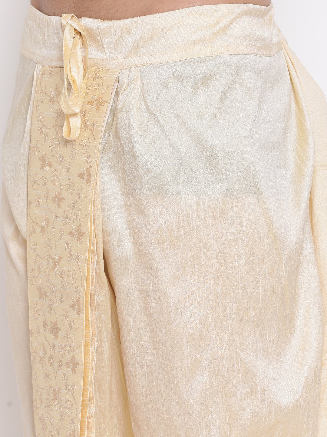 Vastramay Men's Gold Embroidered Dhoti Pant