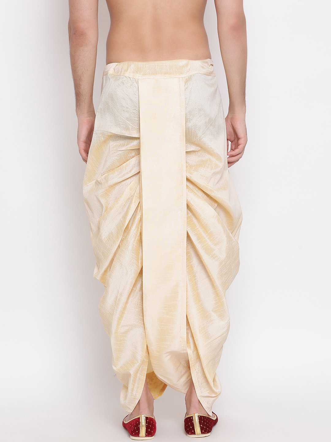 Vastramay Men's Gold Embroidered Dhoti Pant