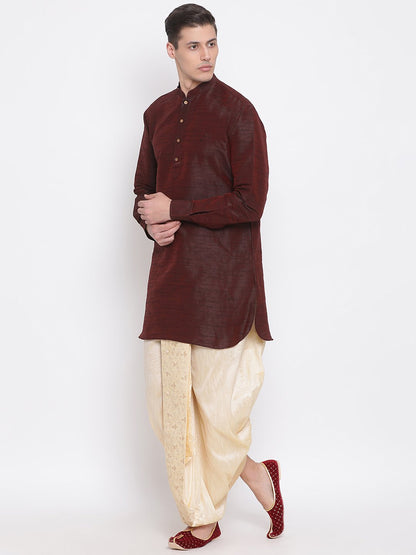 Vastramay Men's Gold Embroidered Dhoti Pant