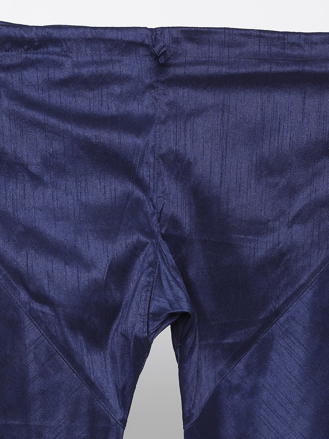 vastramay mens dark blue cotton silk blend kurta ethnic jacket style pyjama set