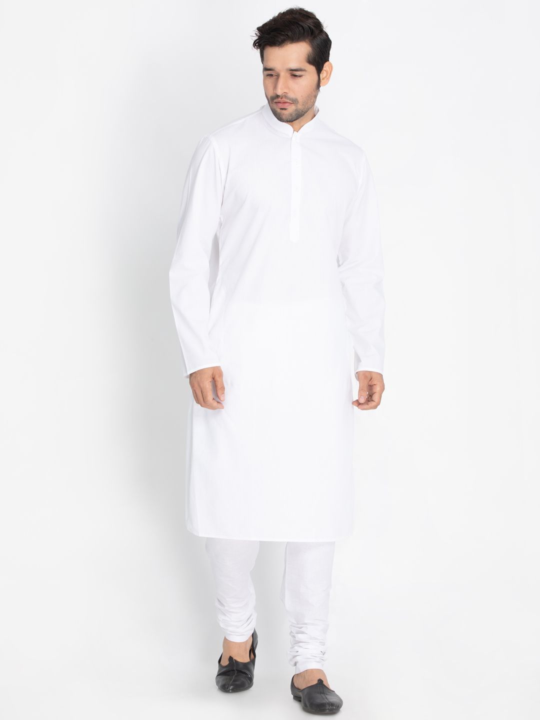 mens white cotton blend kurta ethnic jacket and pyjama set984