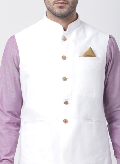 mens purple cotton blend ethnic jacket kurta and dhoti pant set965