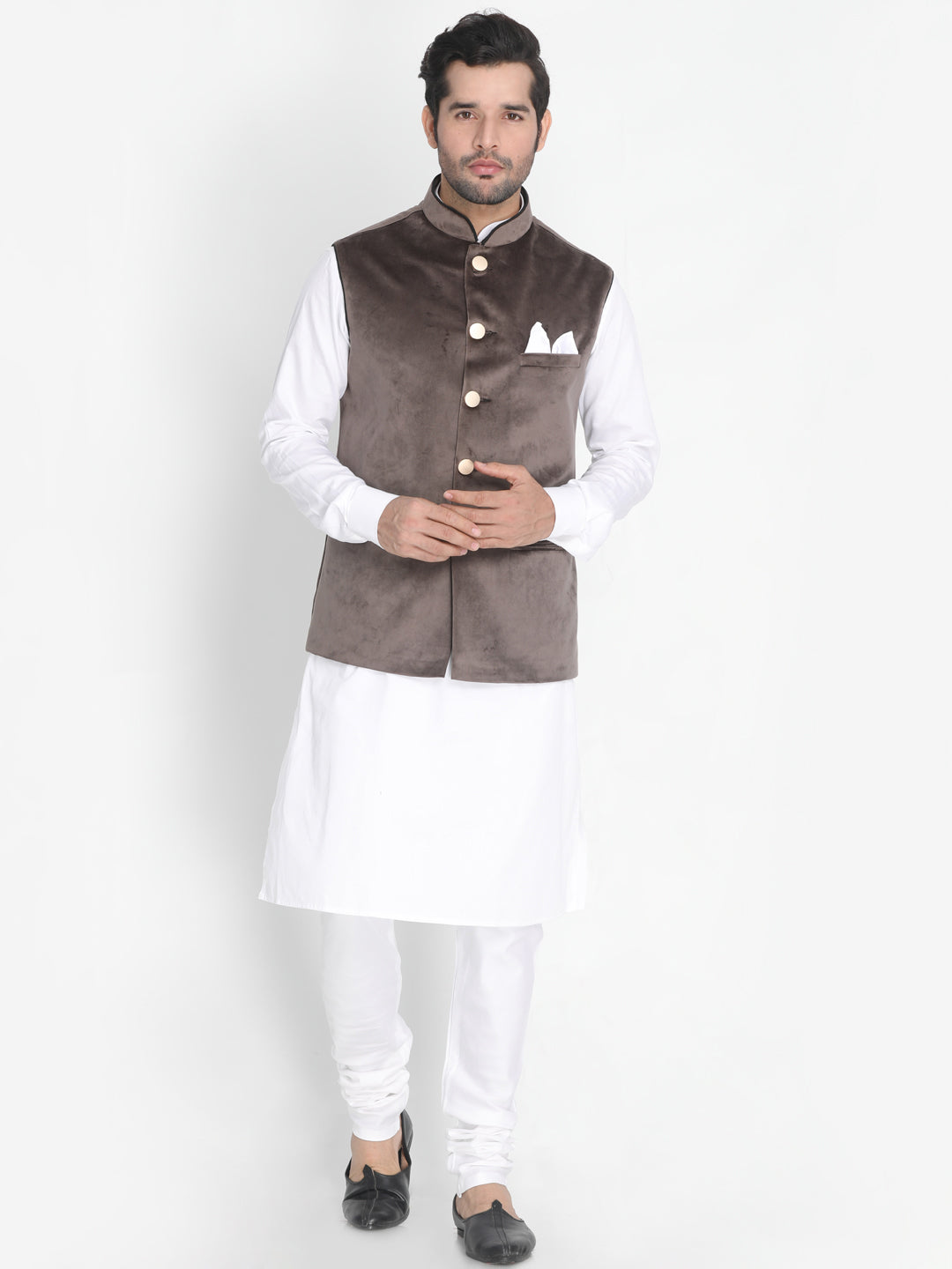 mens grey velvet ethnic jacket923