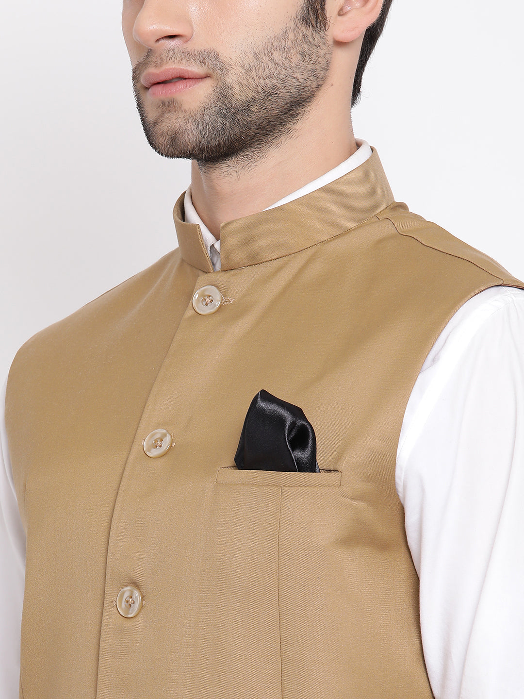 Vastramay Baap Beta Cotton Blend Chiku Jacket