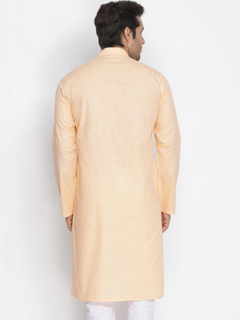 Vastramay Men's Beige Cotton Kurta