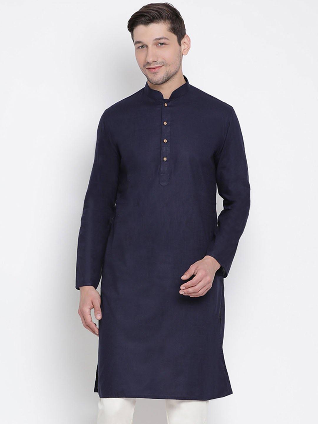 Vastramay Men's Blue Cotton Kurta