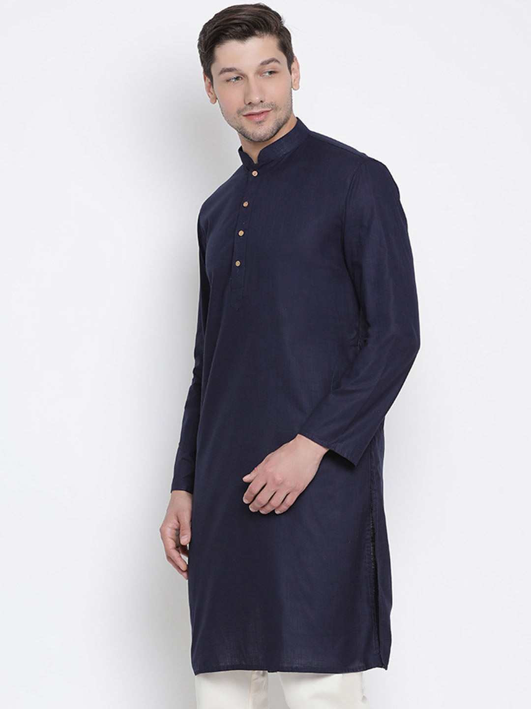 Vastramay Men's Blue Cotton Kurta