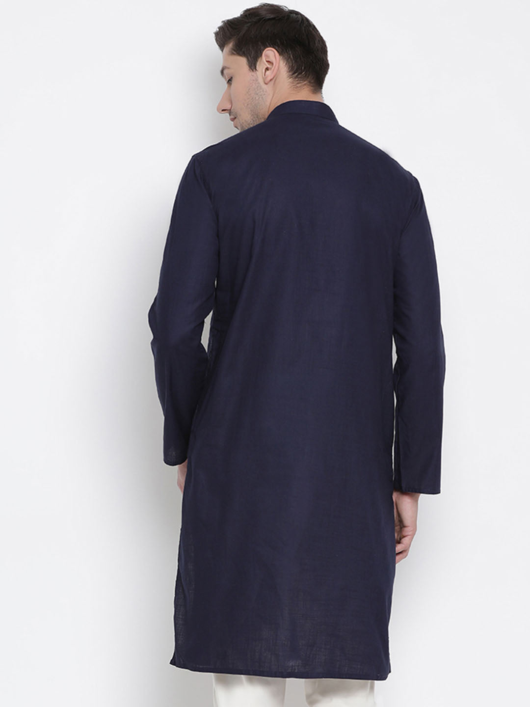 Vastramay Men's Blue Cotton Kurta