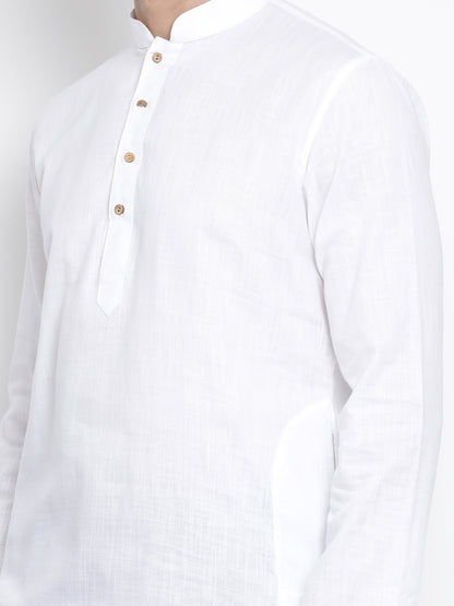 Vastramay Men's White Cotton Kurta