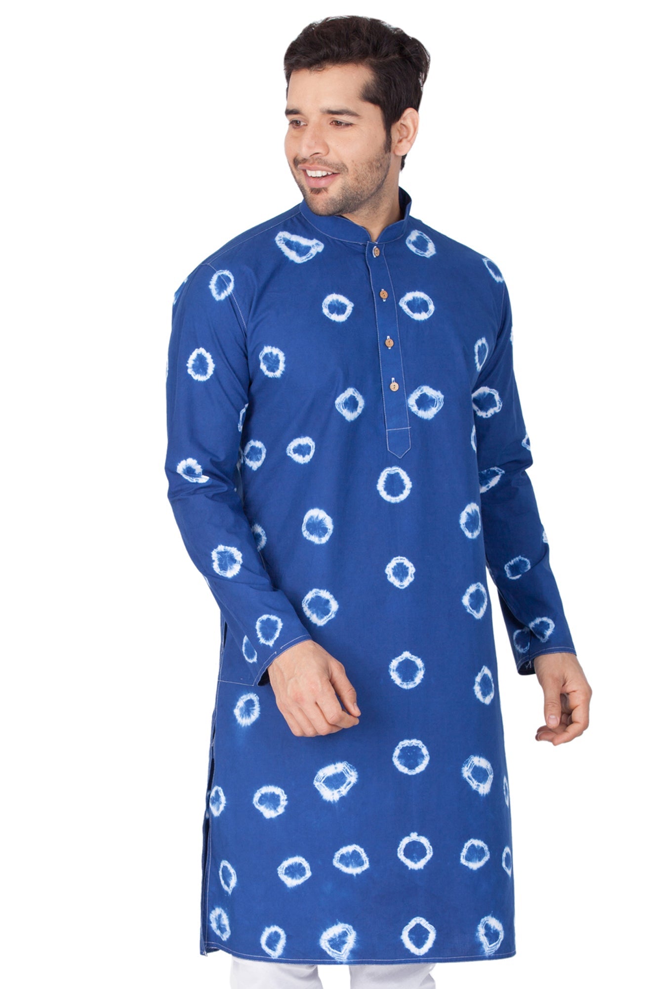 Vastramay Men's BlueColor Cotton Kurta