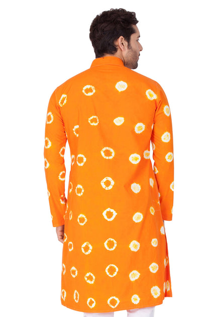 Vastramay Men's Orange Cotton Kurta