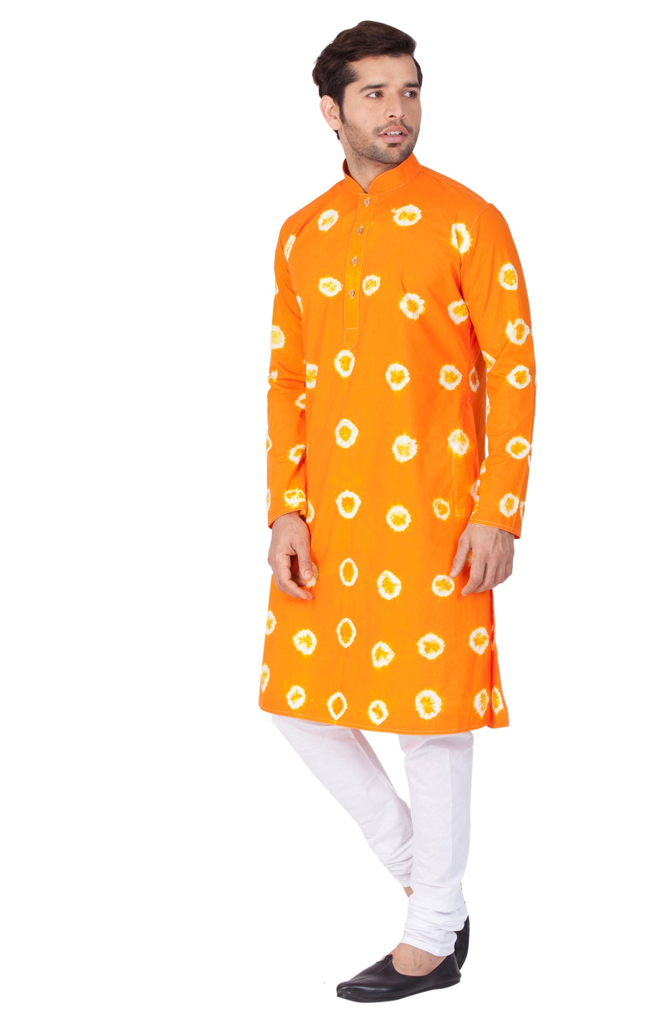 mens orange cotton kurta and pyjama set703