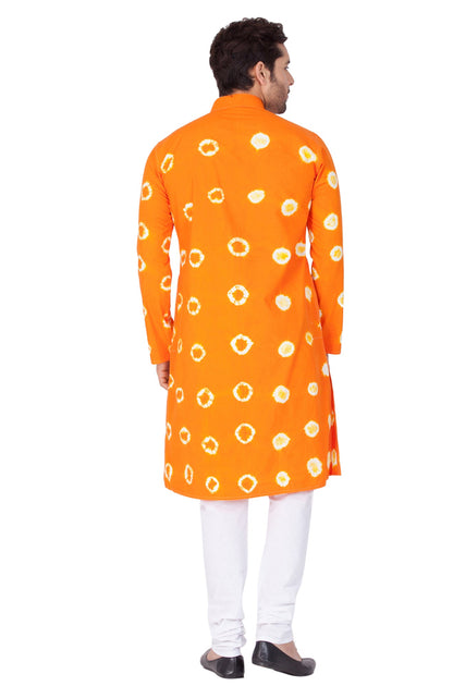 mens orange cotton kurta and pyjama set703