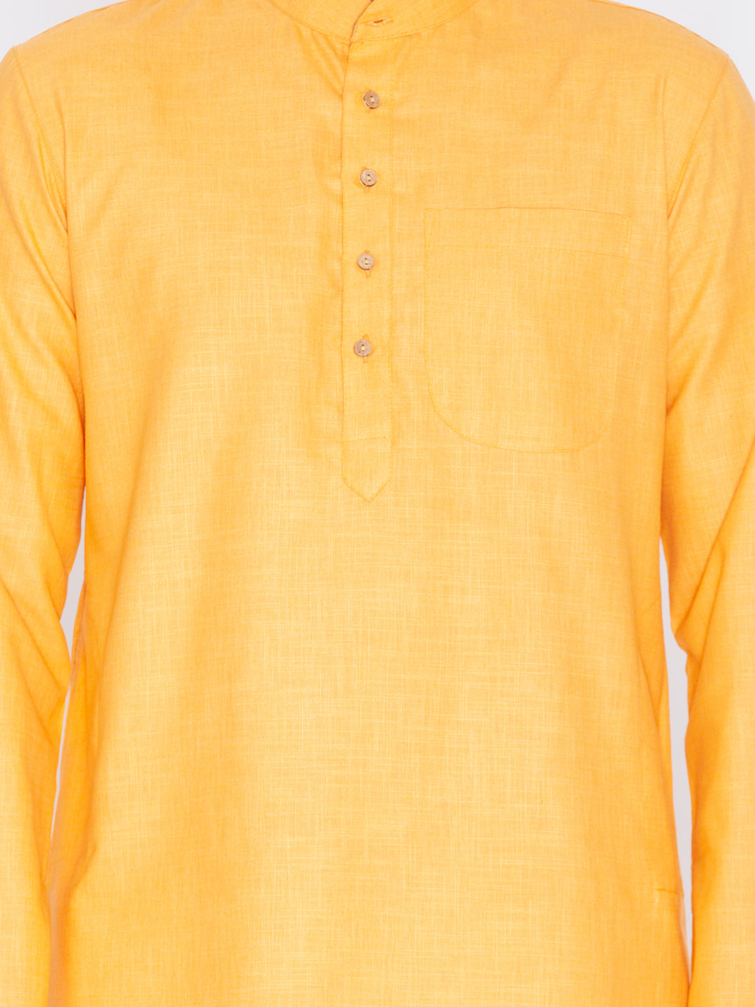 Vastramay Men's Orange Cotton Blend Kurta