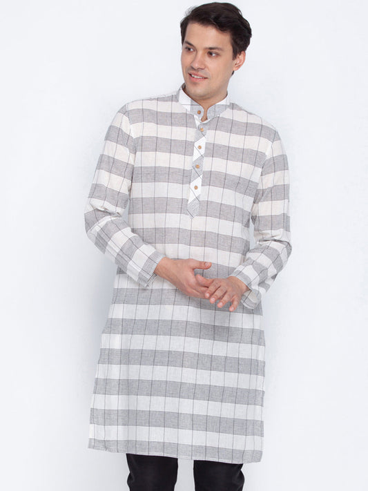 Vastramay Men's White Cotton Kurta