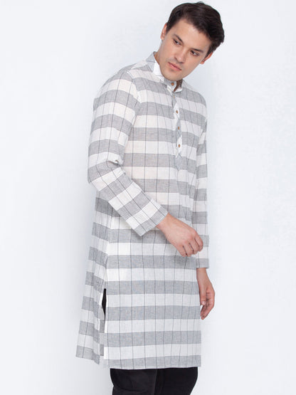 Vastramay Men's White Cotton Kurta