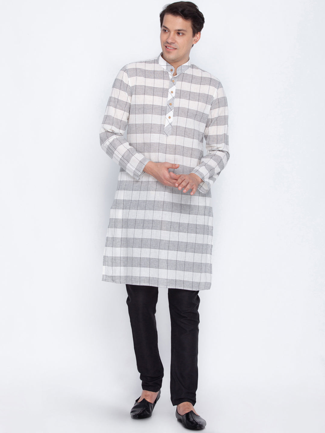 Vastramay Men's White Cotton Kurta